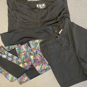 Lot of workout bottoms. Medium Nike, New Balance